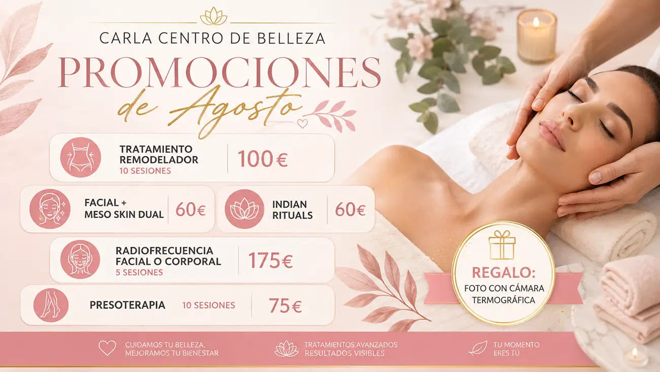 Promociones de agosto en Carla Centro de Belleza